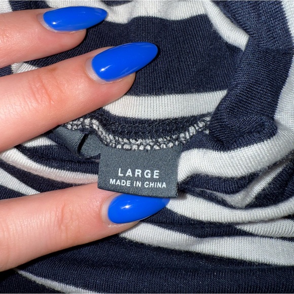 Anthropologie Navy and White Striped Midi Dress - Picture 3 of 5